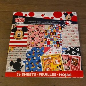 Disney Mickey Mouse & Friends Paper Pad-36 Sheets 12x12. Craft/ Scrapbooking NEW